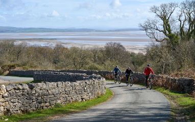 Family cycling near Birkrigg Ulverson Wildey Media