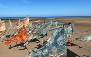 Flags at Rossall Point Beach of Dreams